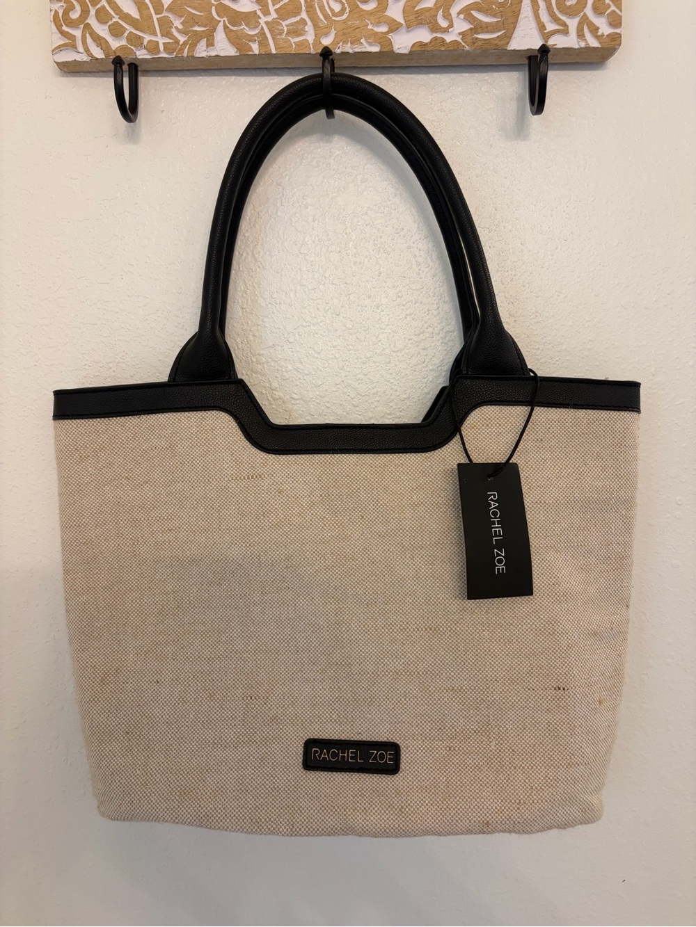 Rachel Zoe Capri Beige and Black Tote Bag - NWT